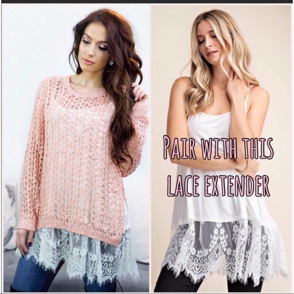 MOVING SALE💋CROCHET BLUSH SWEATER 🌷 - Picture 2 of 6